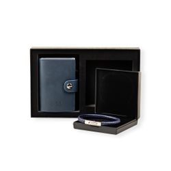 Presentbox Plånbok/Armband Navy