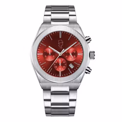 edd. Klocka Silver Röd