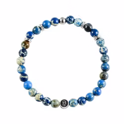 Ädelstensarmband 6mm Savanna Blå
