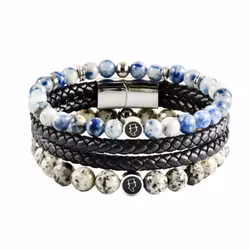 Mix & Match - Heaven 6mm - Dubbel Läder - Stone 8mm