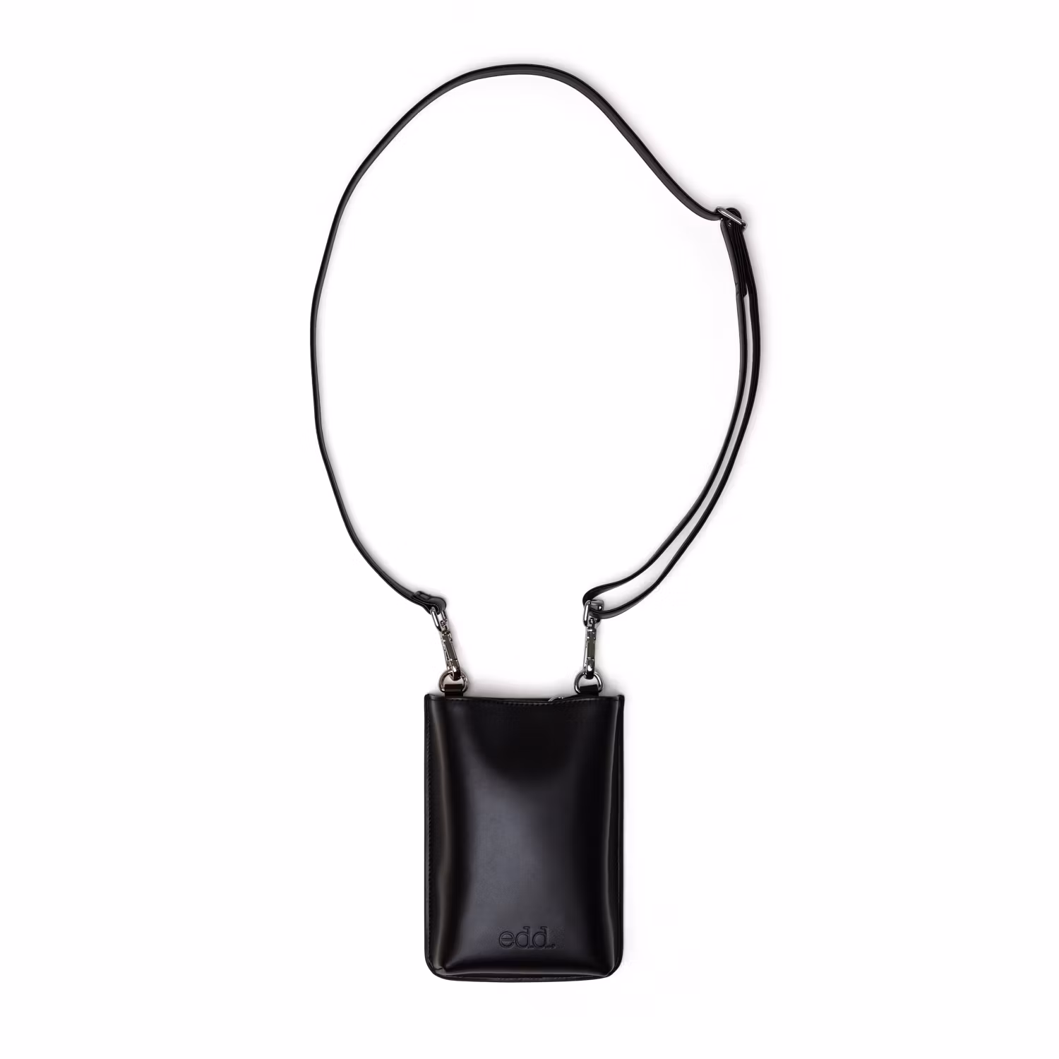 Crossbody Väska Läder Svart