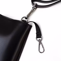 Crossbody Väska Läder Svart