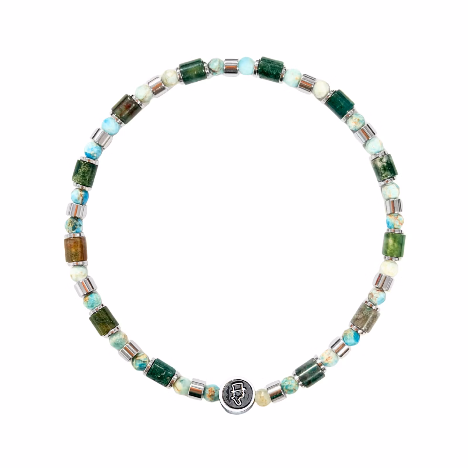 Ädelstensarmband 4mm Forest Ember