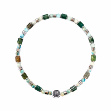 Ädelstensarmband 4mm Forest Ember