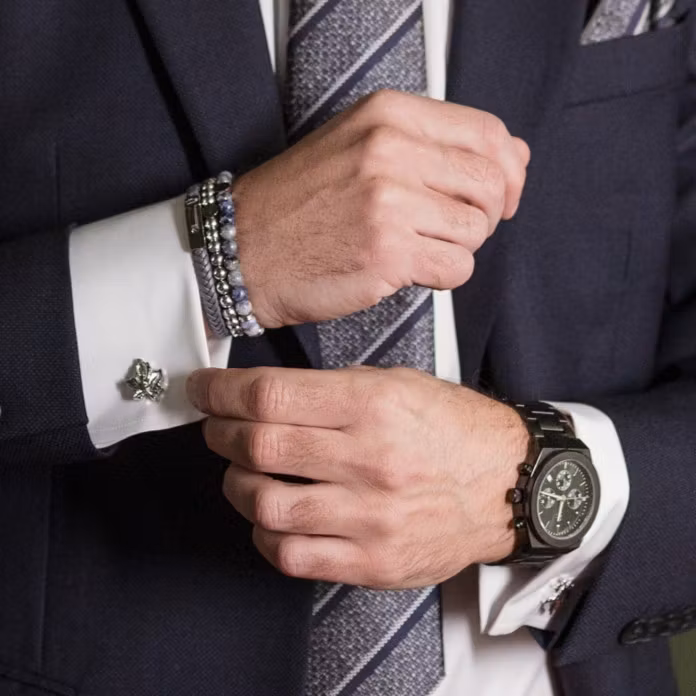 Läderarmband Singel Mörk Grå