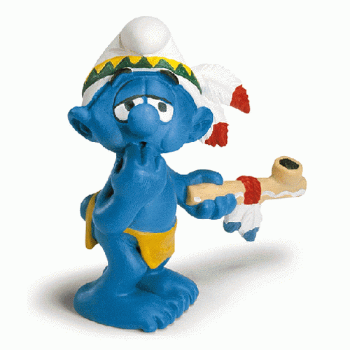 Indiansmurf med fredspipa
