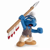 Indiansmurf med spjut