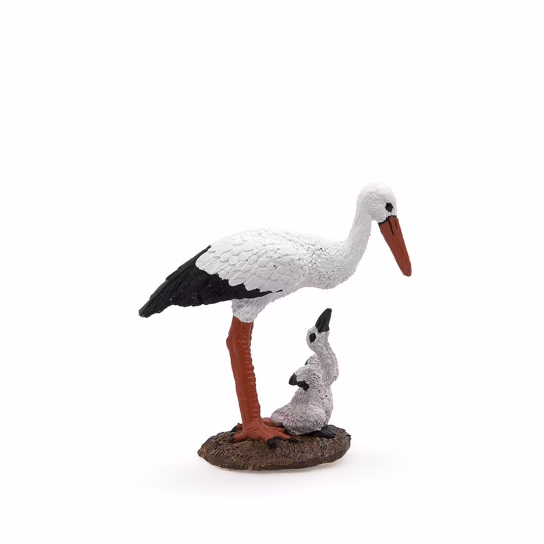 Vit stork med unge 7 cm (Papo)