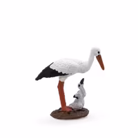 Vit stork med unge 7 cm (Papo)