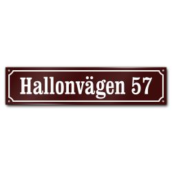 Husskylt vinröd-vit 56x13cm