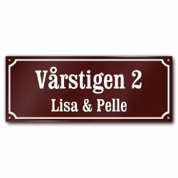 Husskylt Vinröd-vit 56x22cm