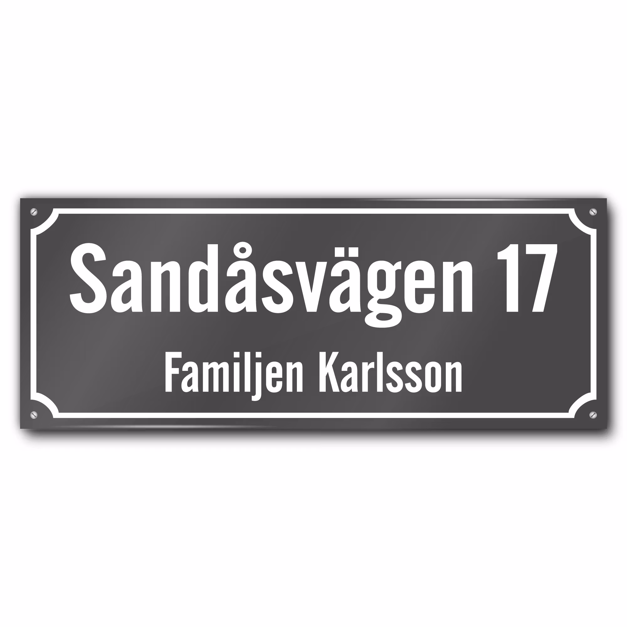 Husskylt gråvit 56x22cm (Modern)
