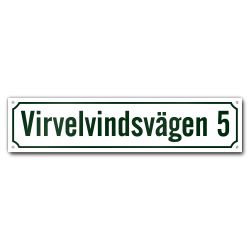 Husskylt vitgrön 56x13cm (Modern)