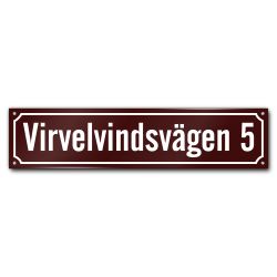 Husskylt vinröd-vit 56x13cm (Modern)