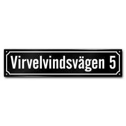 Husskylt svartvit 56x13cm (Modern)