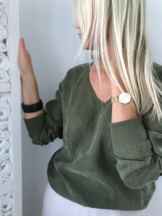 Lyxig Unique blus grön