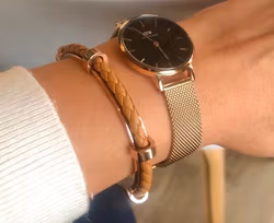 Armband i rostfritt stål och äkta läder