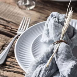 Napkin double weaving light blue