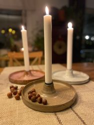 Stengods ljusstake- Hantverk av Sonja Kedem