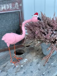 Juldekoration Flamingo med luva