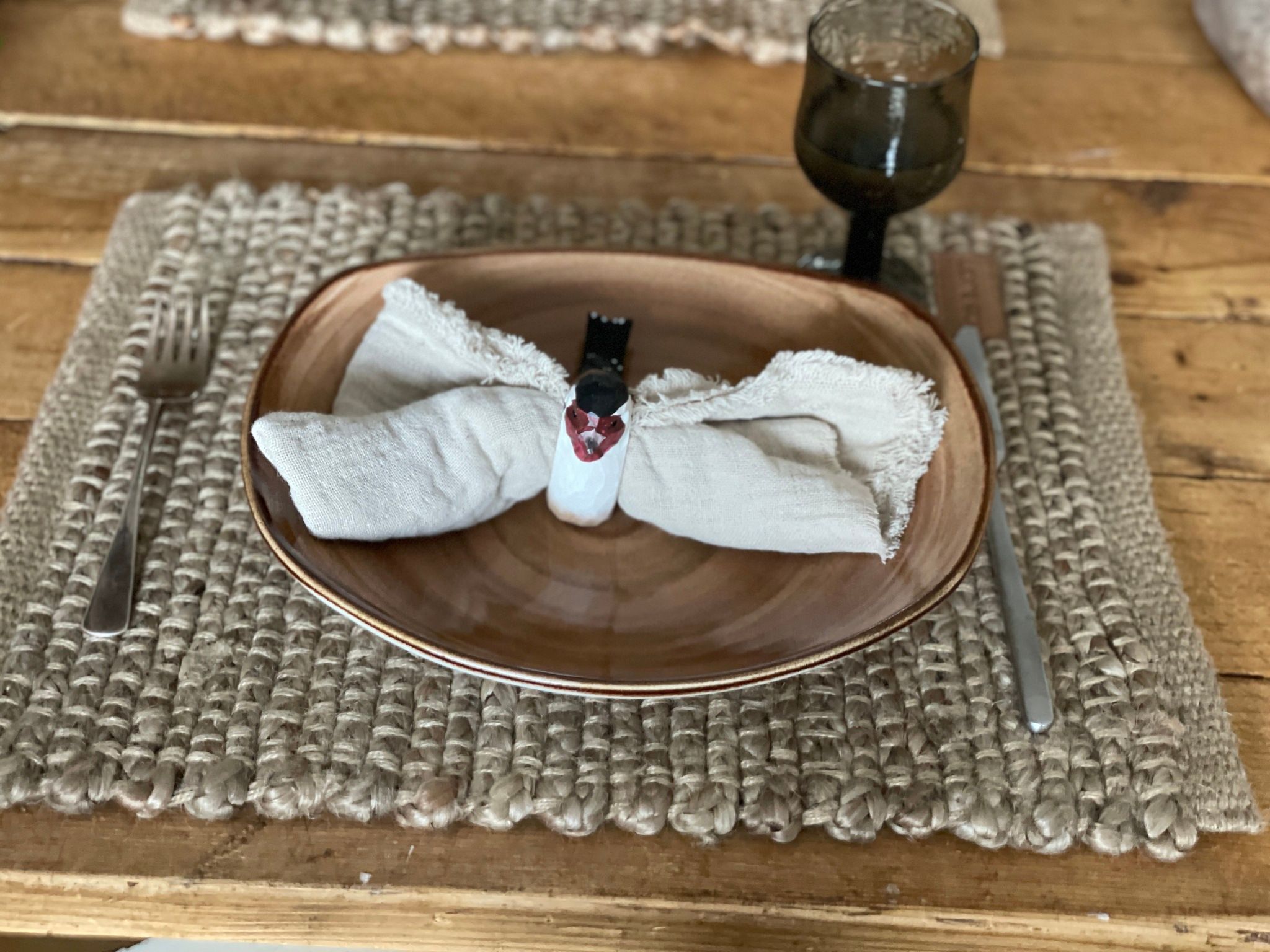 Rustika bordstabletter i jute