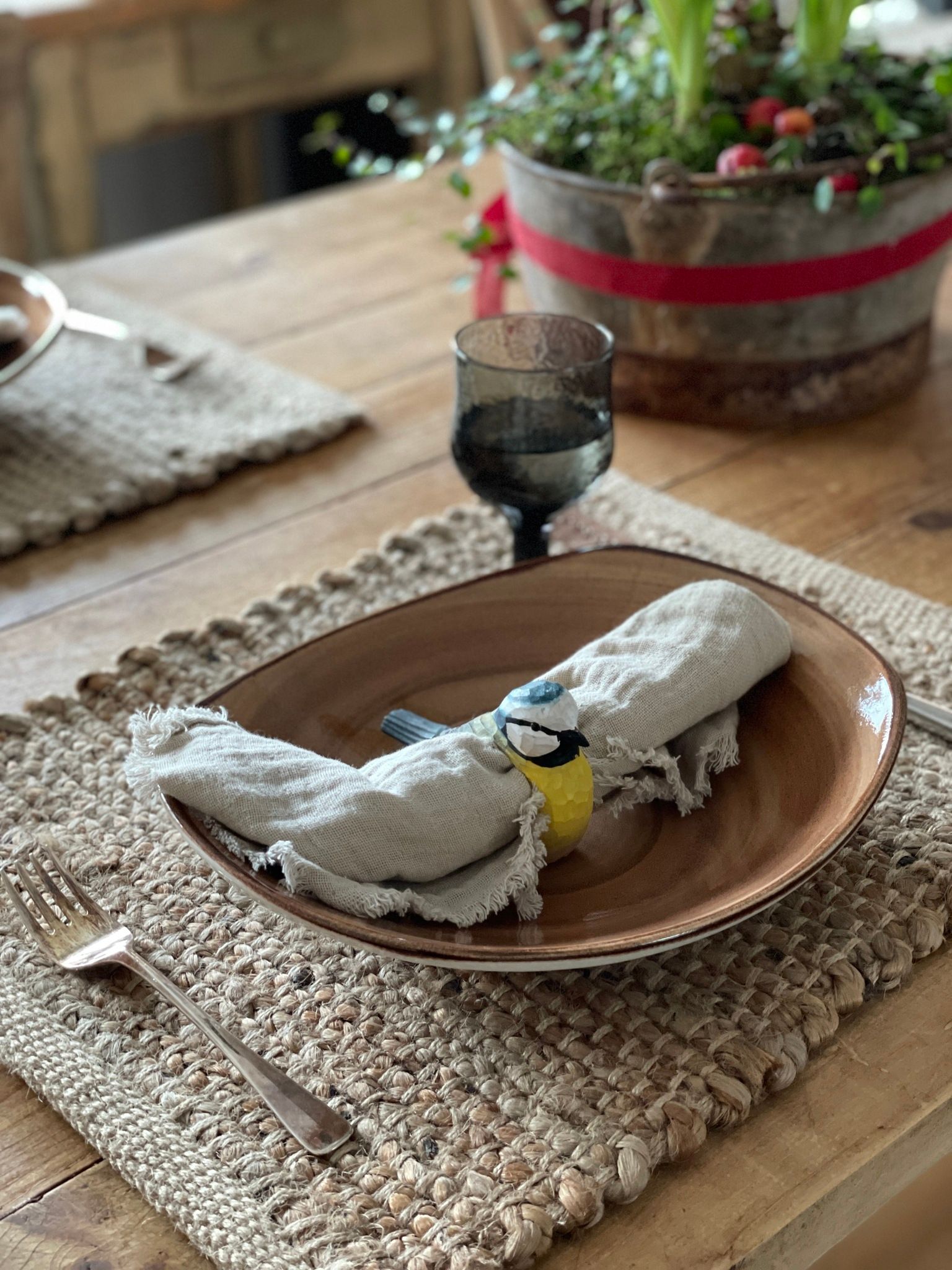 Rustika bordstabletter i jute