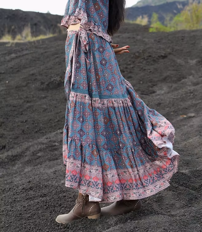 Amira wrap maxi skirt