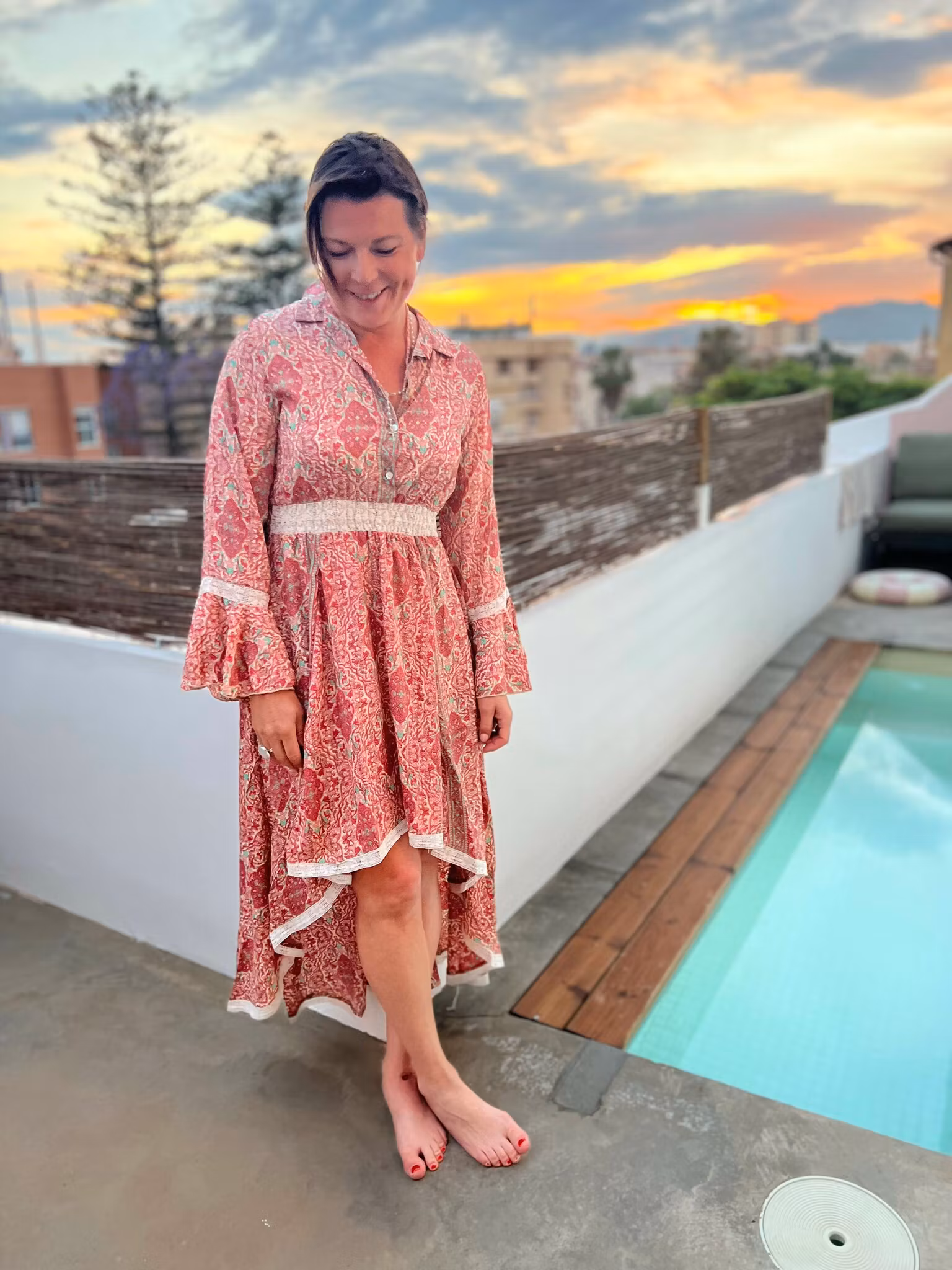 Klänning Anina summer dream med trumpet ärm