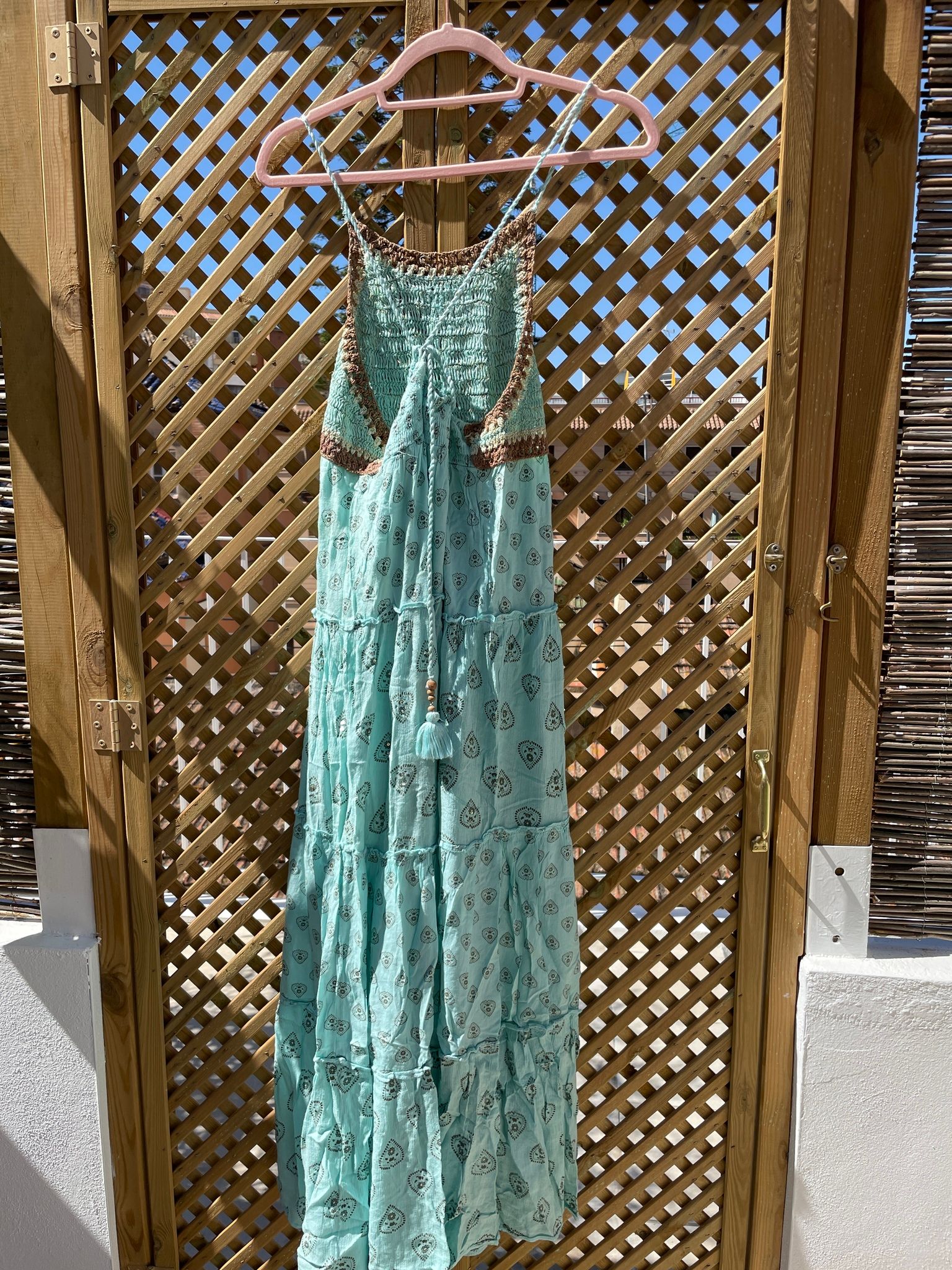 Klänning turquoise maxilängd
