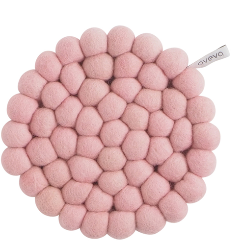 Round pot mat in 100% wool