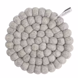 Round pot mat in 100% wool