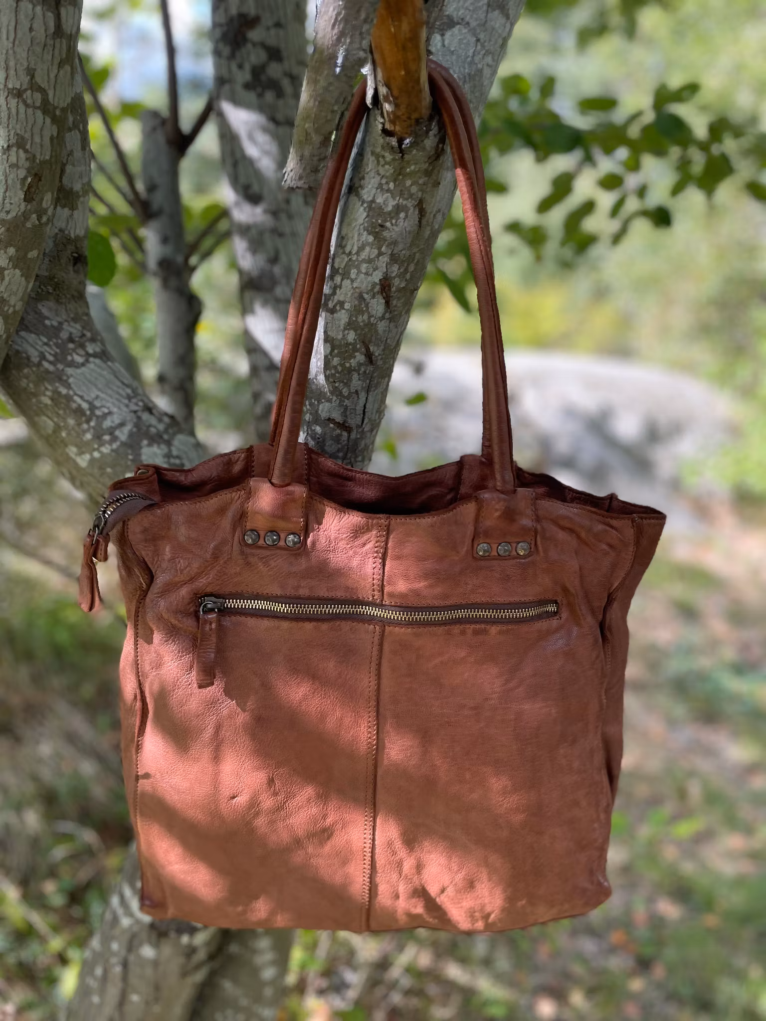 Leather shoulder bag BIBA Portland