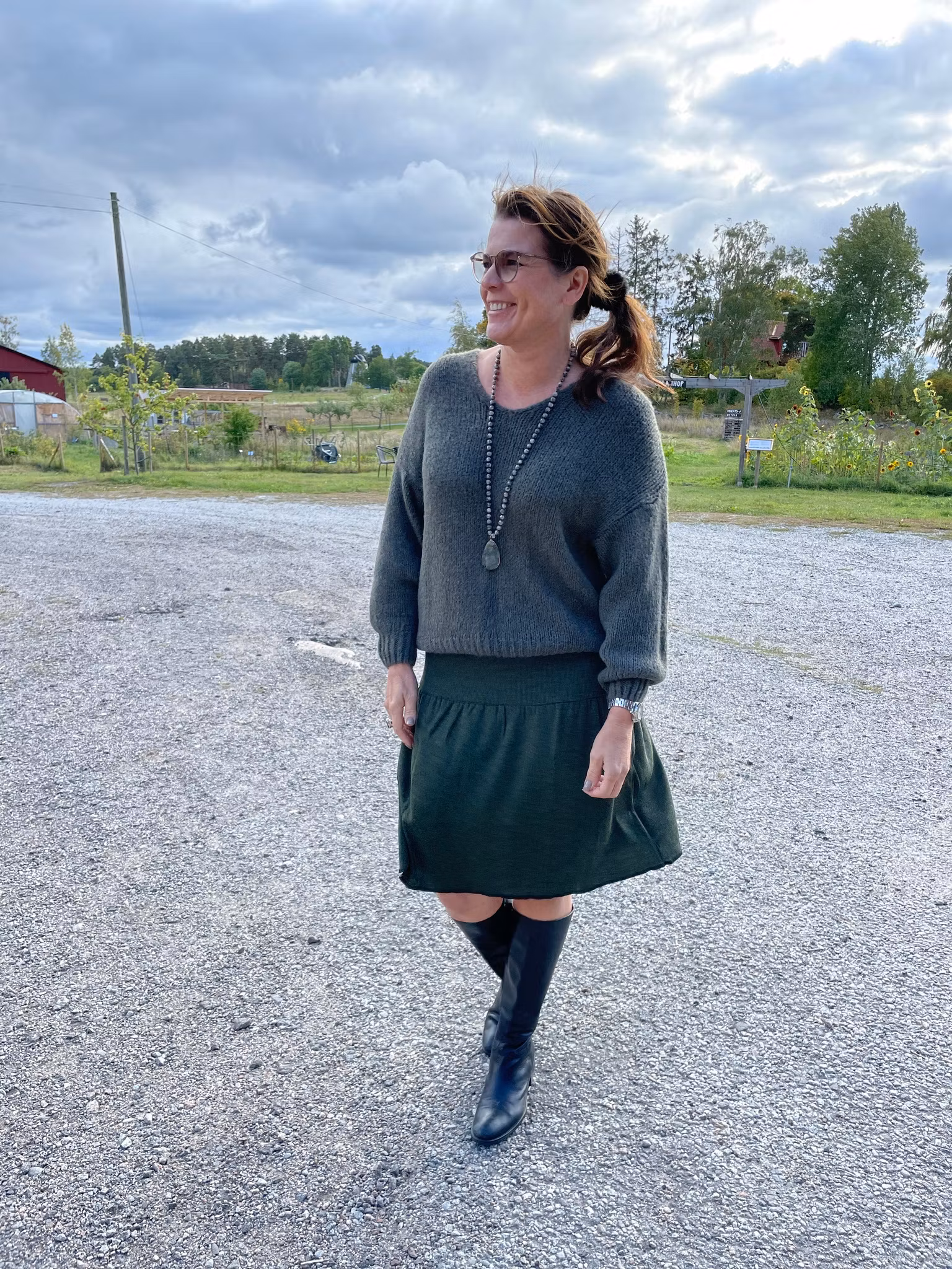 V neck coarse knit Edith