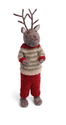 Craftsmanship of tufted wool pure with knitted sweater and trousers