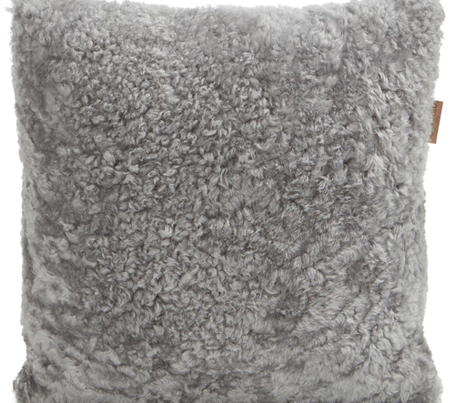 Lina fårskinnskudde, ullbaksida 40x40cm Granit