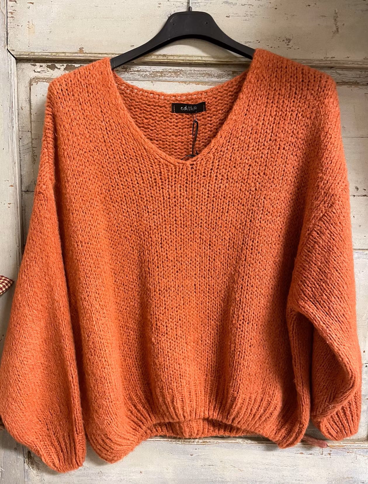 V neck coarse knit Edith