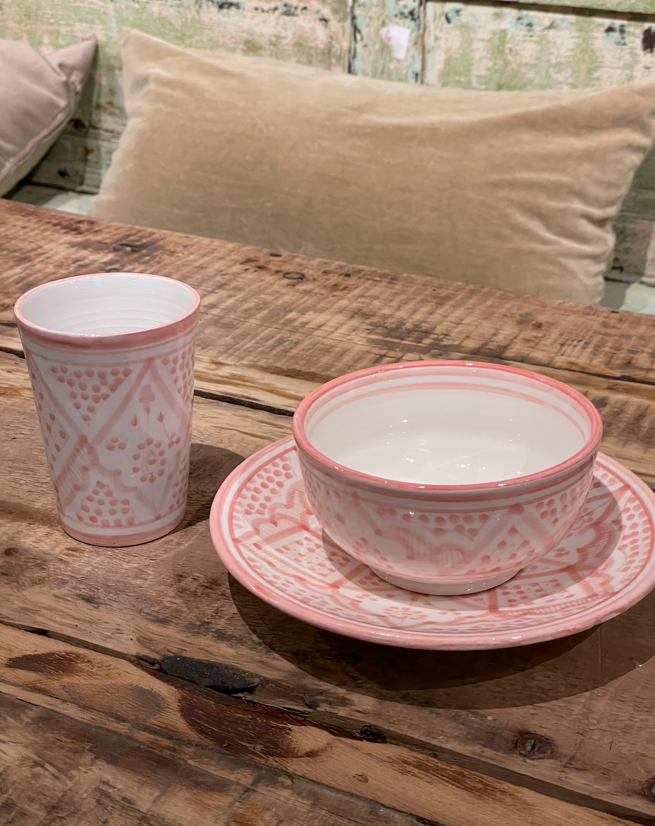 Marocansk handgjord  mugg rosa