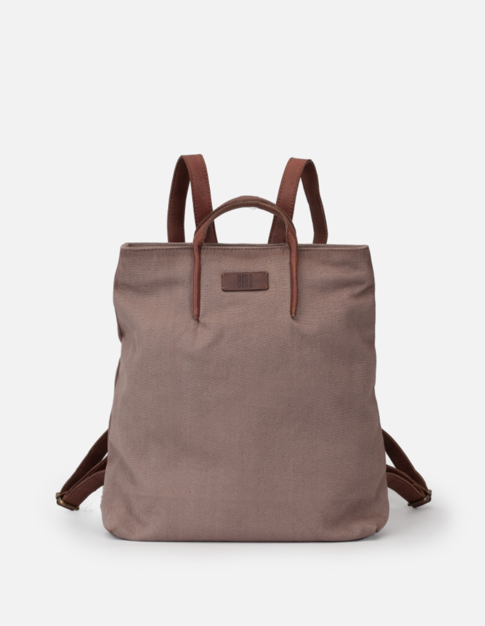 Biba ryggsäck canvas och läder Crestone
