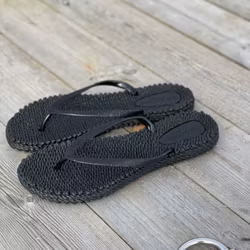 Flips flops med glitter svart