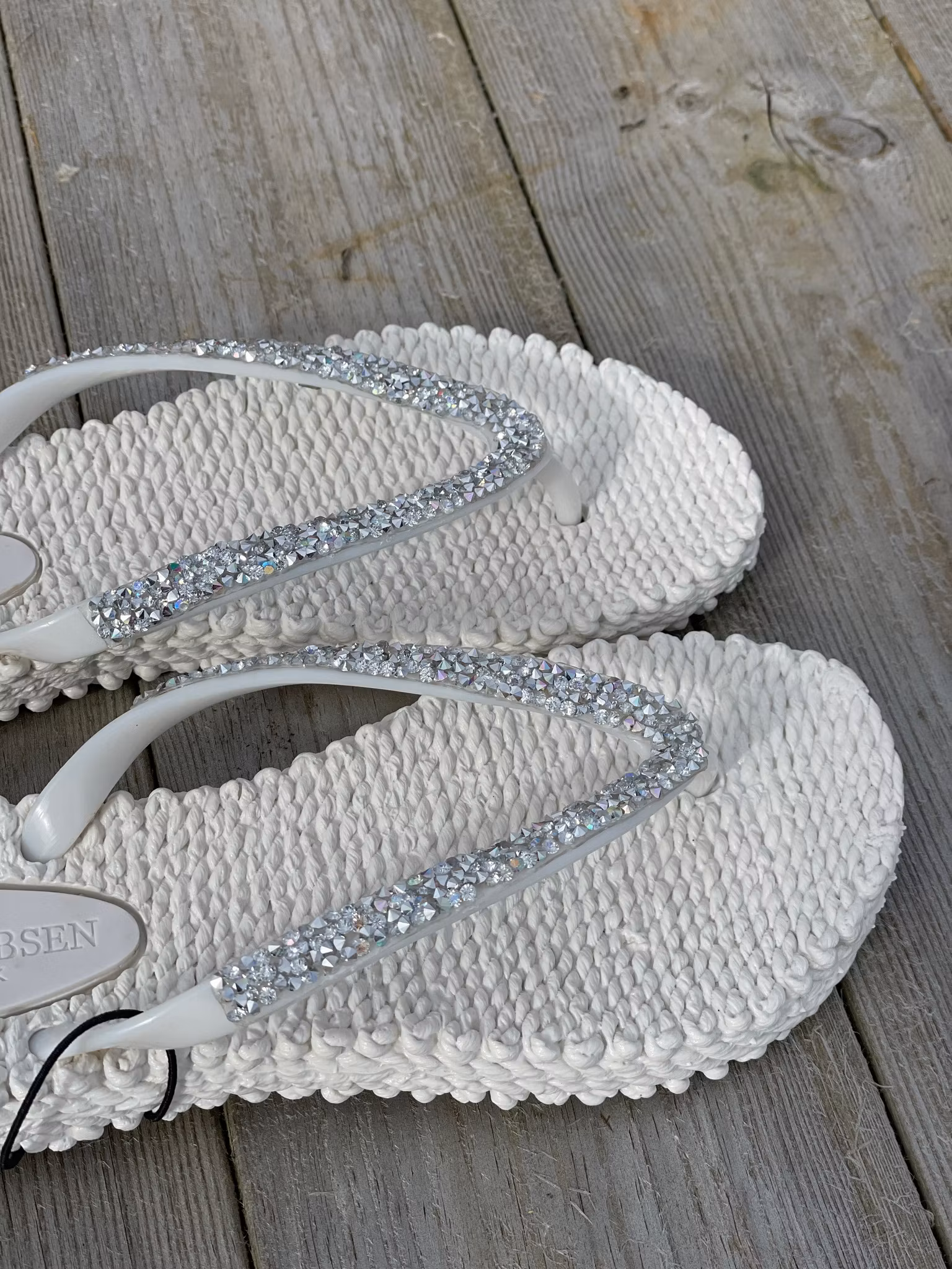 Flips flops med glitter vit Ilse Jackobsens