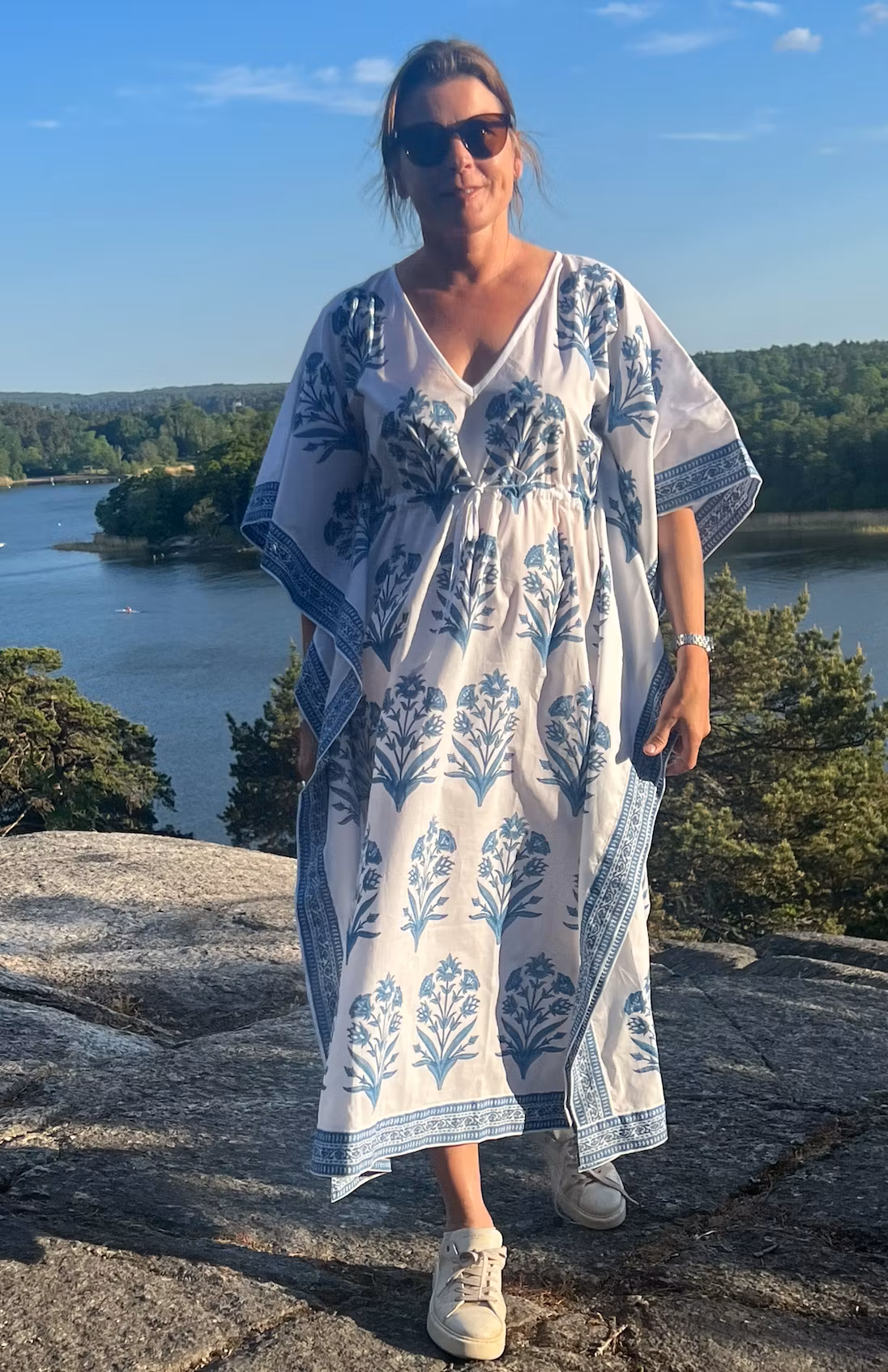 Kaftan royal blue print