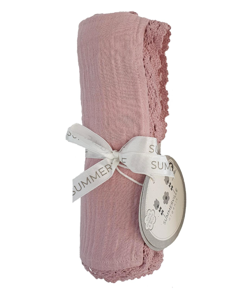 Krinklad filt lace pale mauve GOTS