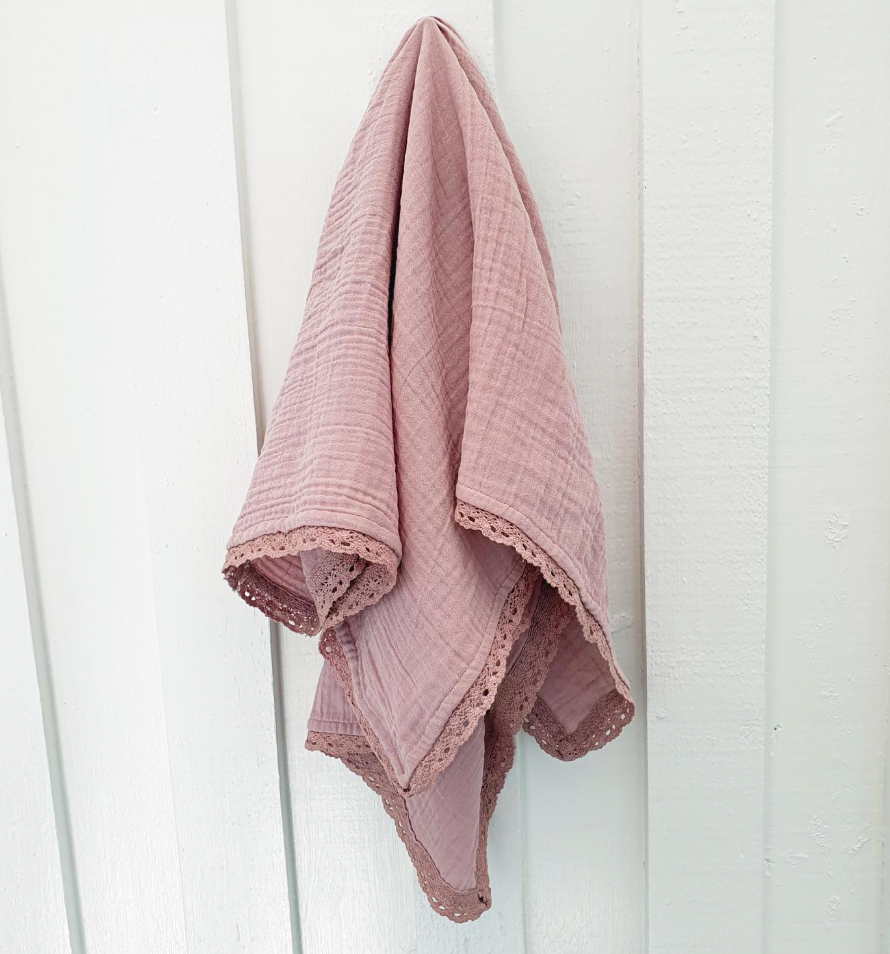 Krinklad filt lace pale mauve GOTS