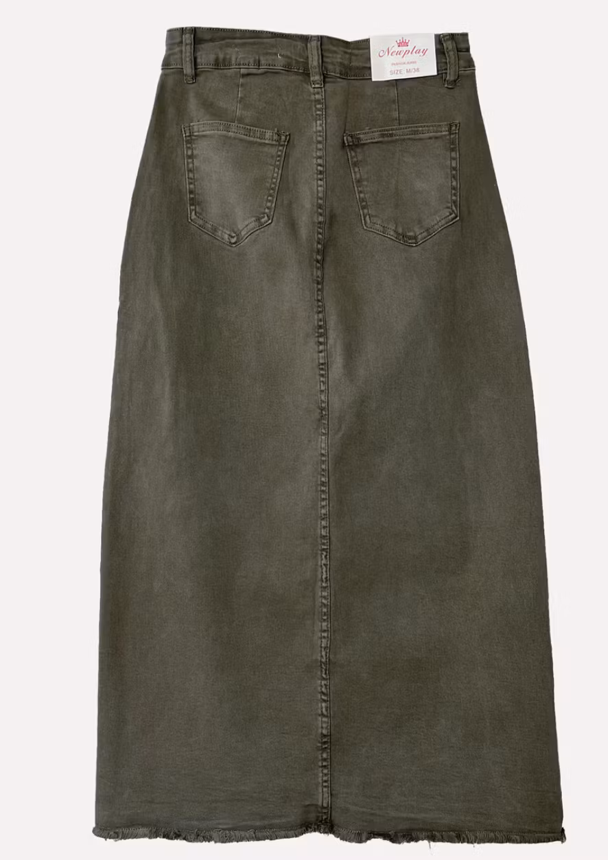 Jeans kjol forest green