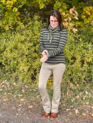 Merinoull topp randig