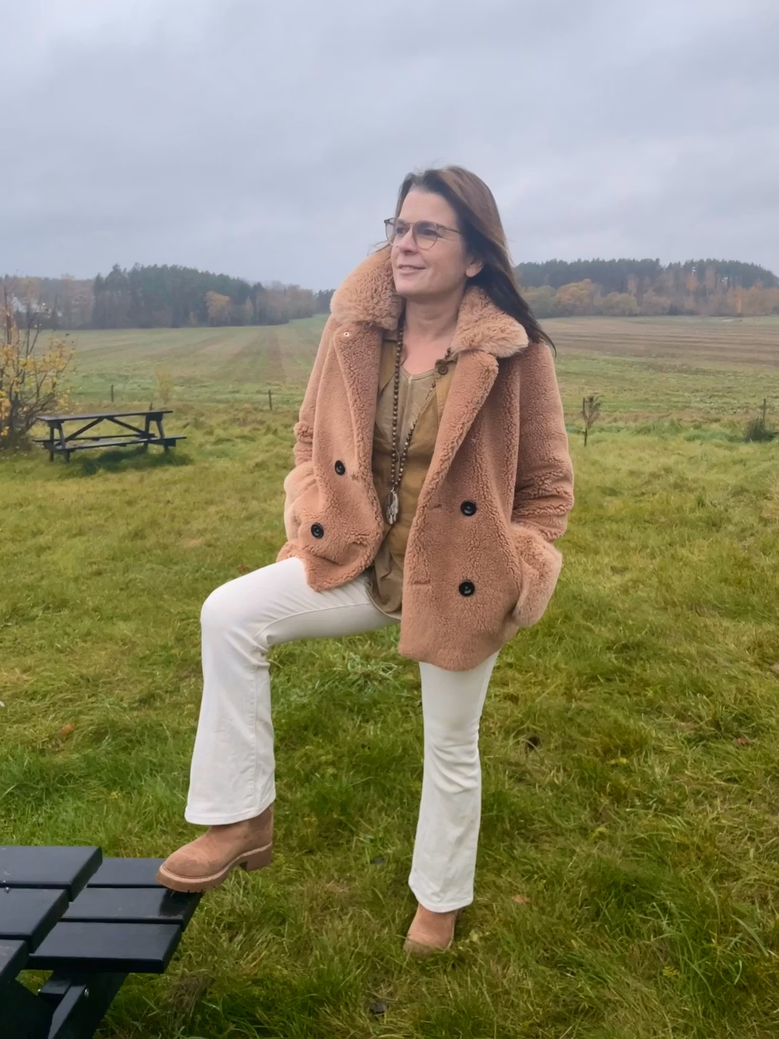 Fiona wool coat short light brown