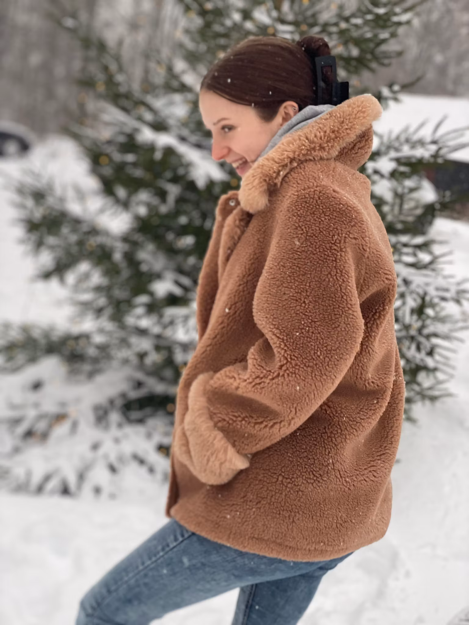 Fiona wool coat short light brown