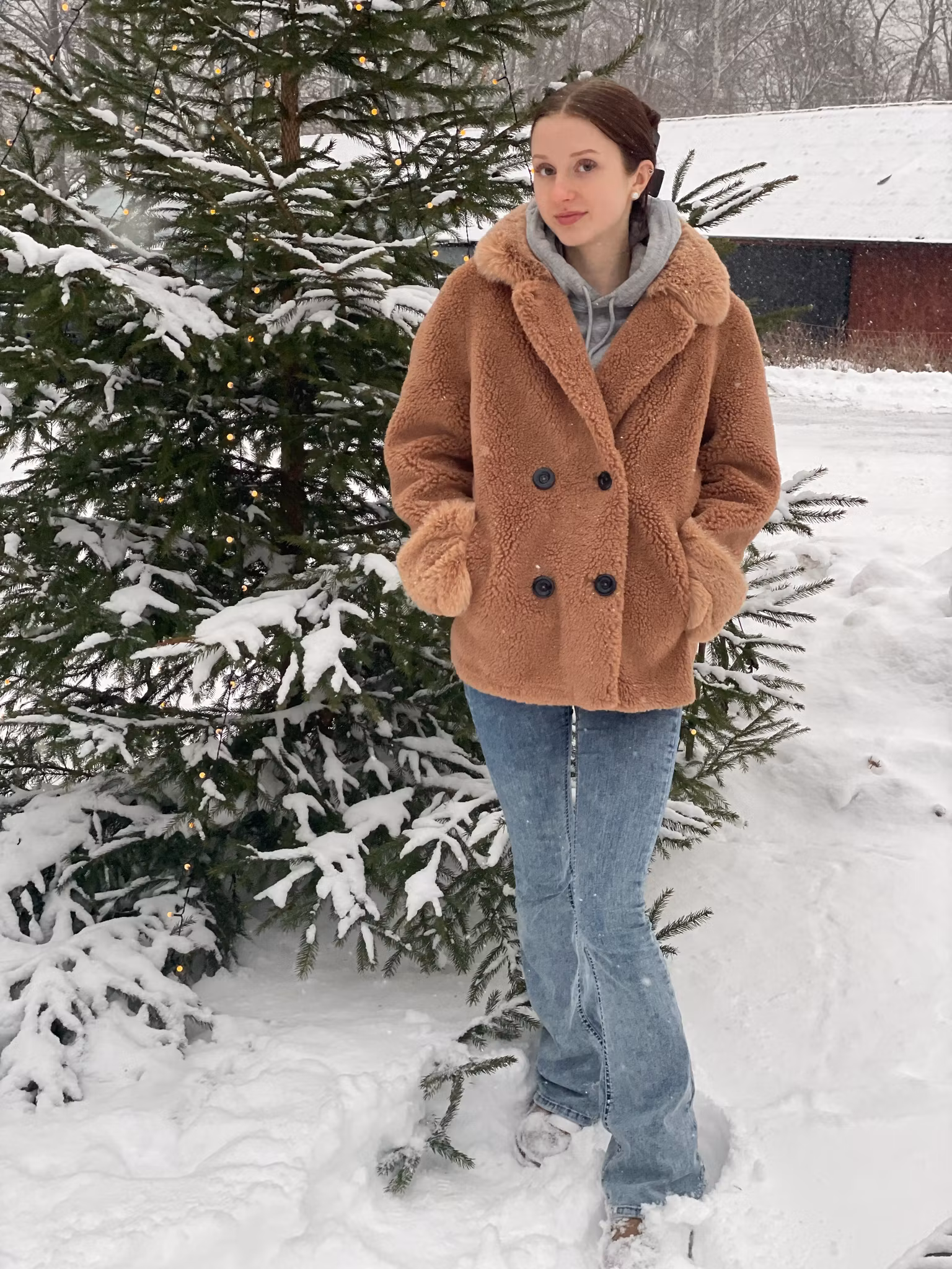 Fiona wool coat short light brown