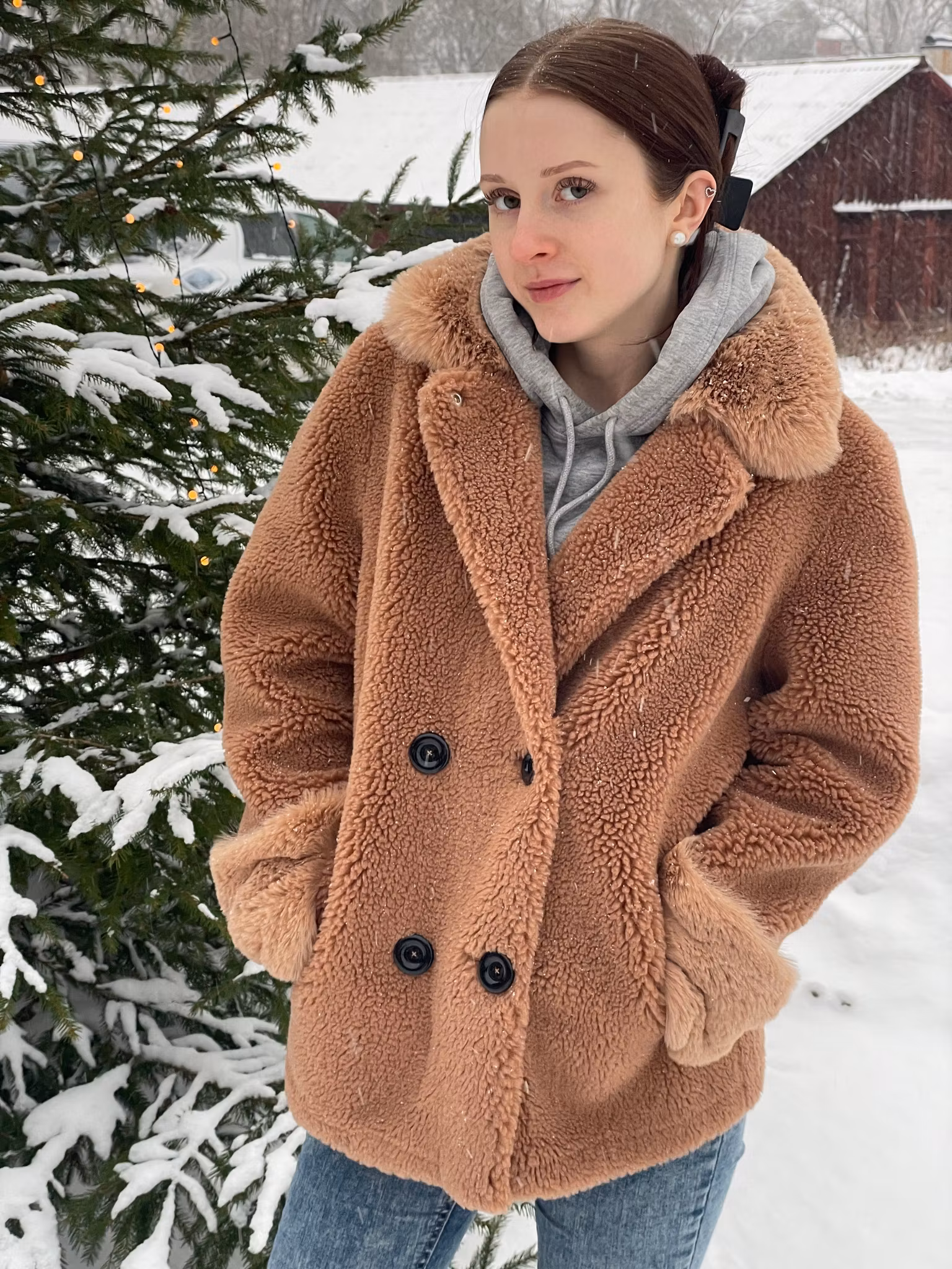Fiona wool coat short light brown