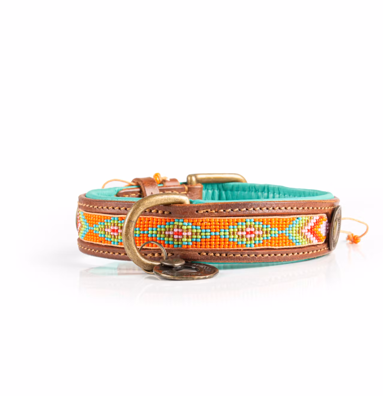 Tiger Lily Orange Dog Collar with Beads - Dog with a Mission